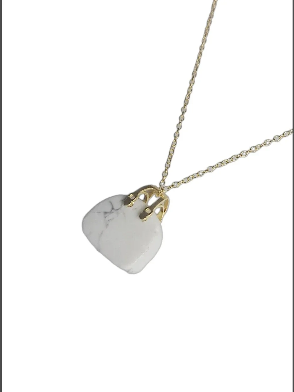 Genuine Natural Stone Mini Purse Necklace. NWOT